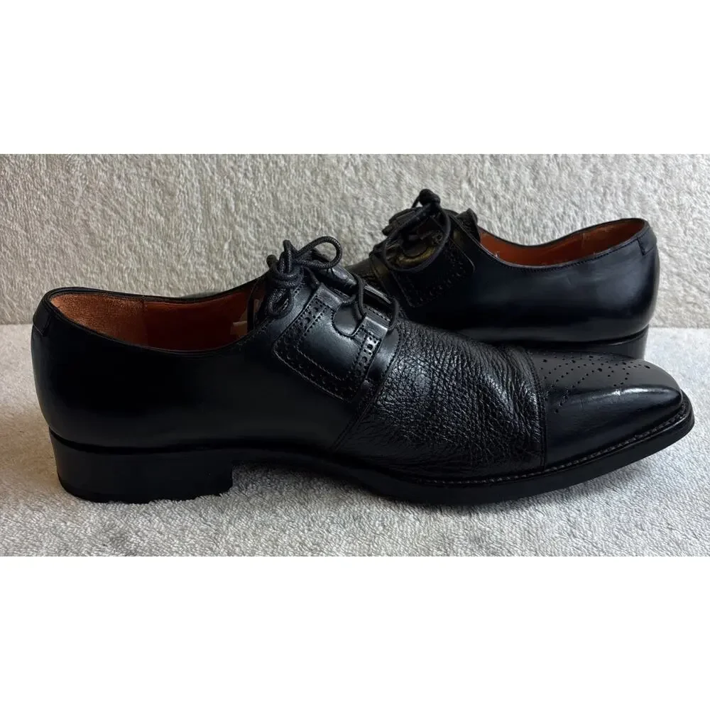 Mezlan Deerskin Ghillie Derby Shoes Black Men Size 11 M (S20069)